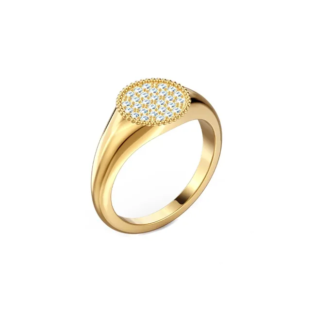 Swarovski Ginger Faux Crystal Rings Unisex Gold-0