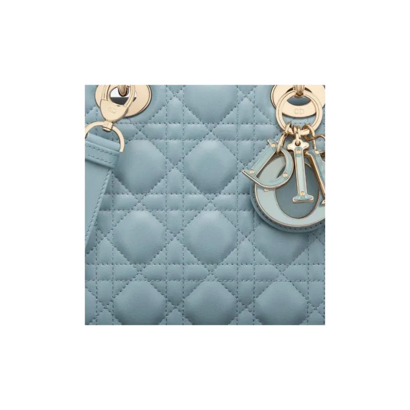 DIOR Lady Dior Sheepskin Dior Bag Shoulder Bag Crossbody Bag Handbag Small Size Women's Sky Blue-5