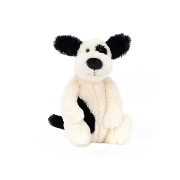 JELLYCAT Bashful Black & Cream Puppy Stuffed Animal