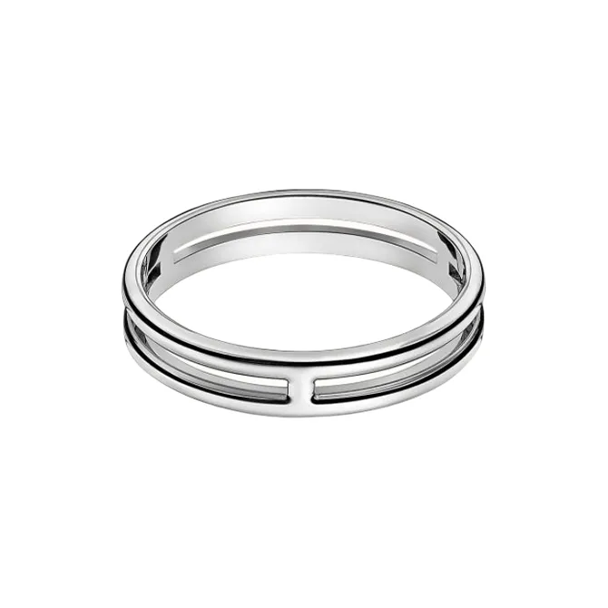 HERMES 18K White Gold Rings Women's-0