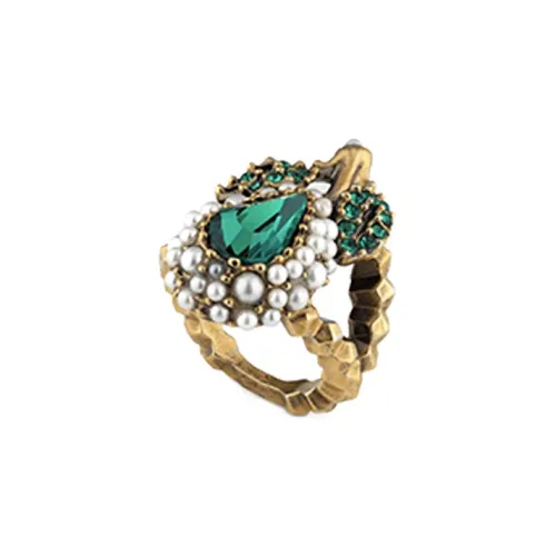 GUCCI Rings Women's Gold Green