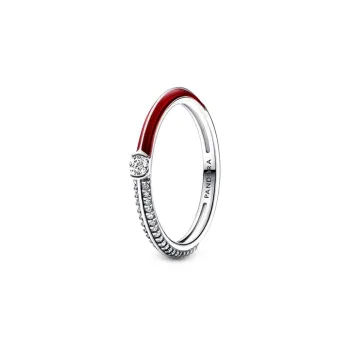 Pandora 925 Sterling Silver Rings Women's Silver/Red