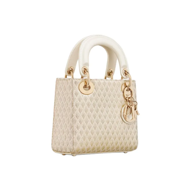 DIOR Jacquard Fabric Dior Bag Shoulder Bag Crossbody Bag Handbag Mini Women's Gold-1