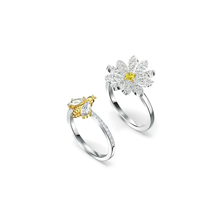 Swarovski Eternal Flower Rings Women's Silver/Yellow-1