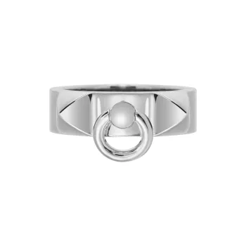HERMES 925 Sterling Silver Rings Unisex Silver