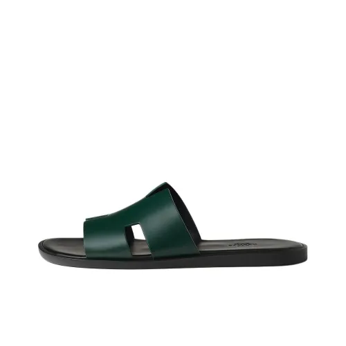 HERMES Izmir Rubber Sole Abrasion Resistant Slide Slippers Men's Green