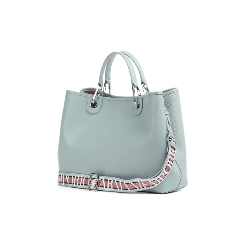 EMPORIO ARMANI MyEA Polyurethane Tote Bag, Shopping Bag, Shoulder Bag, Handbag Tubas Women's Blue-3