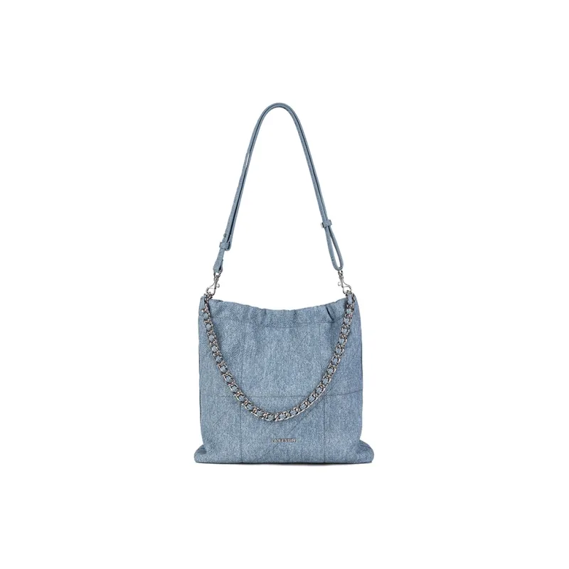 LA FESTIN Cow Leather Shoulder Bag Crossbody Bag Tote Bag Women's Sassy Black/Cool White/Misty Gray Green/Denim Blue-12