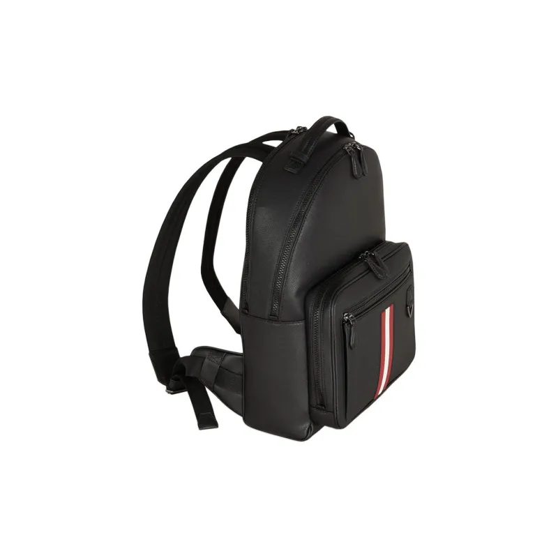 BALLY Cow Leather Backpack Large Size Men's Black-4