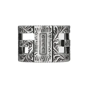 GUCCI Cubed G Motif Logo Ring