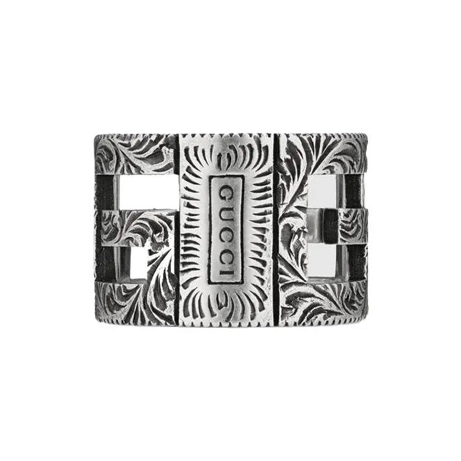 GUCCI Cubed G Motif Logo Ring-0