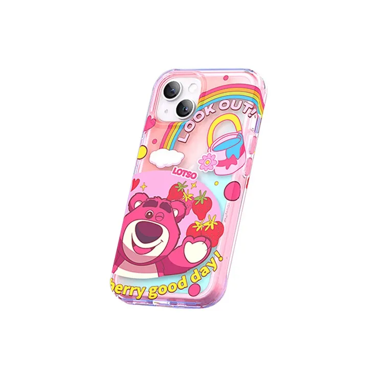 Disney Silicone Material Rainbow Strawberry Bear Phone Cases Available For Iphone15 Girlish-3