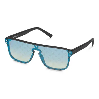 LOUIS VUITTON Rectangular Sunglasses Men's Blue