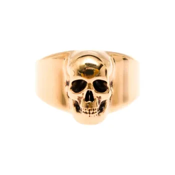 Alexander McQueen Skull Signet Logo Detailed Ring
