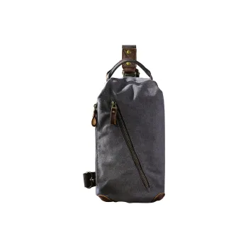 DOSRFINI Canvas Canvas Bag Sling Bag Men's Dark Gray/Khaki/Army Green