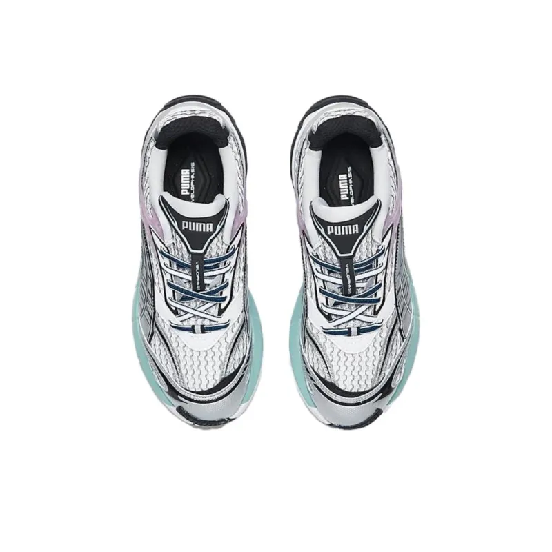 PUMA Velophasis Technisch Slip Resistant Low Top Casual Shoes Women's Gray Pink Blue-2