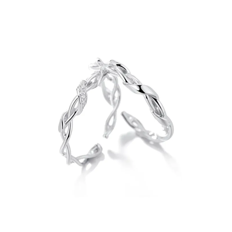 Clect S925 Silver Rings Unisex White Gold-1