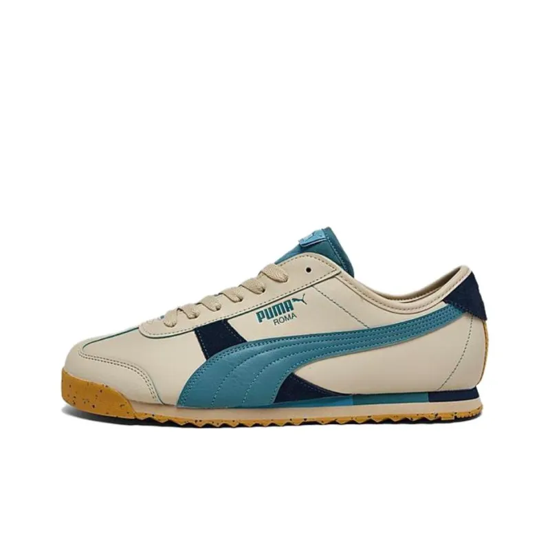 PUMA Roma Snowdrifts Granola Snowdrifts Slip Resistant Low Top Casual Shoes Men's Yellow Blue-0