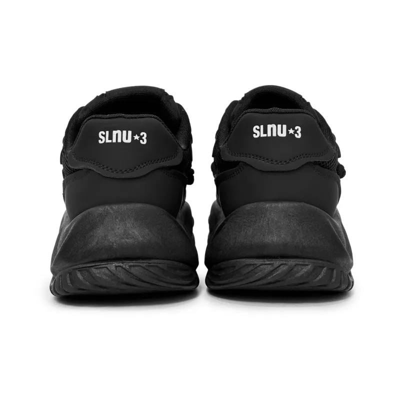 SLNU 3 Anti Slip Wear Resistant Lightweight Breathable Low Top Skateboard Shoes Men's Black-4