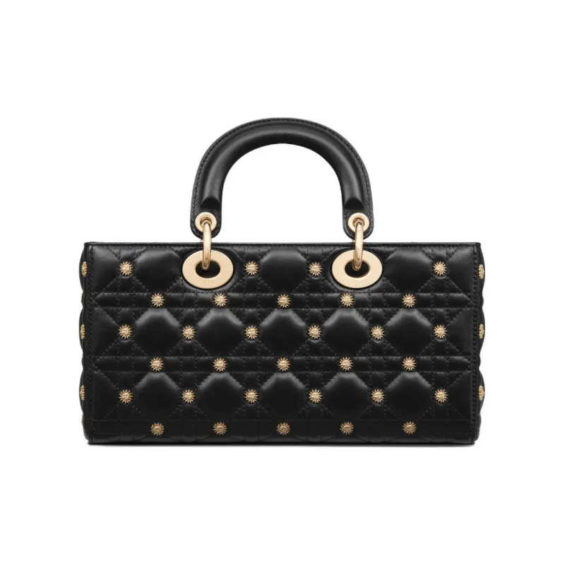 DIOR Lady D Joy Sheepskin Lady Dior Bag, Shoulder Bag, Crossbody Bag, Handbag Medium Size Women's Black-4