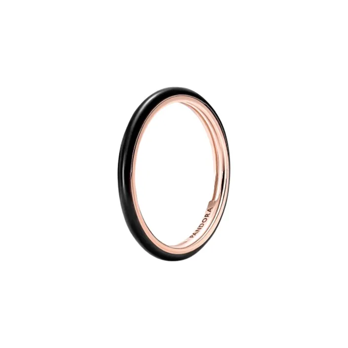 Pandora Rose Gold Plated Rings Unisex Black-0