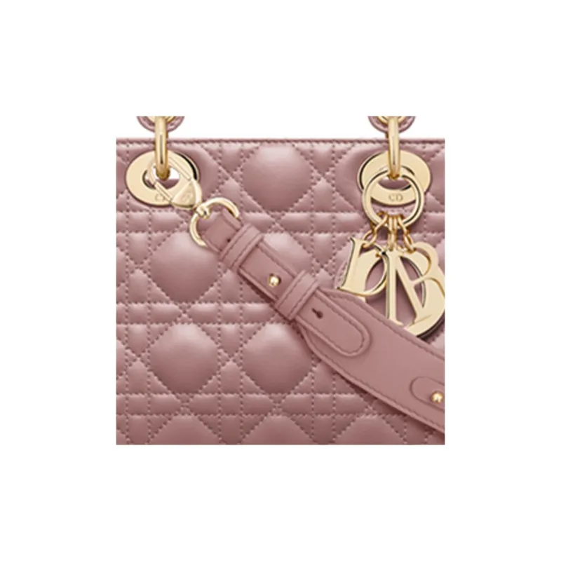 DIOR Lady Dior Sheepskin Daisie Bag Shoulder Bag Crossbody Bag Handbag Small Size Women's Pink Peony-4
