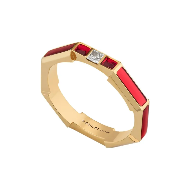 GUCCI Diamond Rings Unisex Gold-3