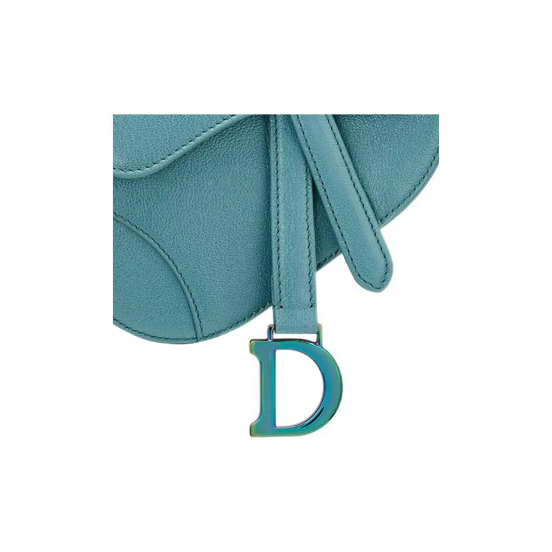 DIOR Saddle Goatskin Saddle Bag Shoulder Bag Crossbody Bag Handbag Extra Mini Women's Sky Blue-5