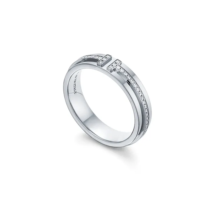 TIFFANY & CO. T Rings Men White Gold-1