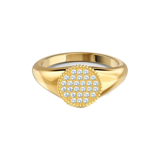 Swarovski Ginger Faux Crystal Rings Unisex Gold-1