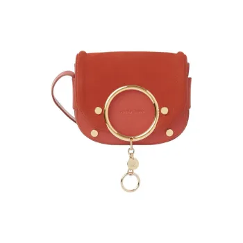 See By Chloe Suede Grained Cow Leather Shoulder Bag Crossbody Bag Small Size Women's Gypsy Orange