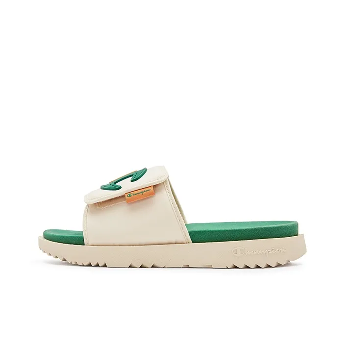 Champion Campus Slide Slippers Unisex Light Bone/Ivy Green-1