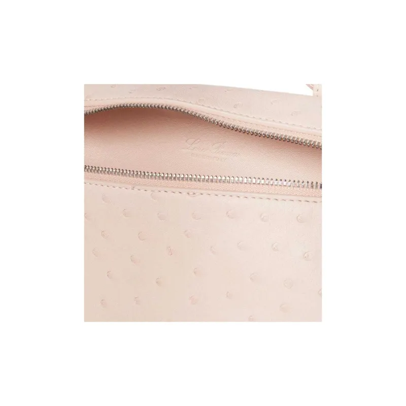 Loro Piana ExtraPocket Ostrich Leather Handbag, Shoulder Bag, Crossbody Bag, Clutch Women's Plum Blossom Color-2