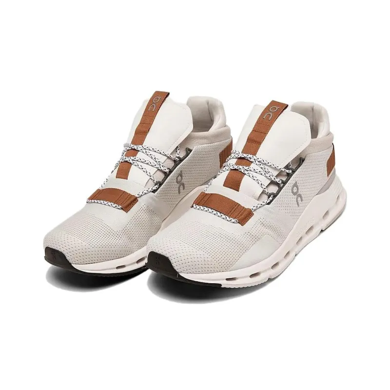 On Cloudnova Cushioned Wear-Resistant Lightweight Low-Top Running Shoes Men's Beige-1