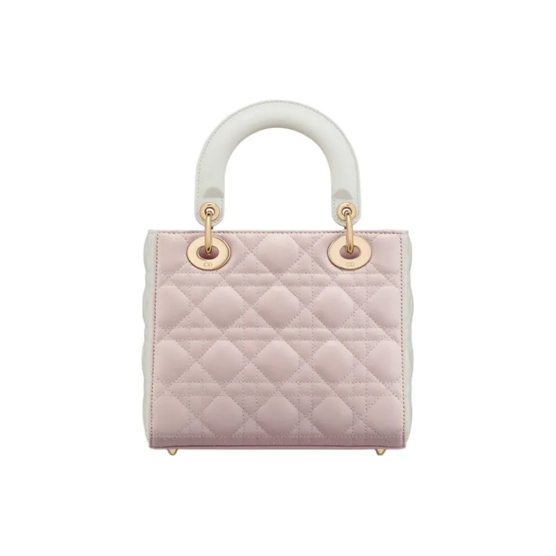 DIOR Lady Dior Sheepskin Lady Dior Bag, Shoulder Bag, Crossbody Bag, Handbag Trumpets Women's Sand Pink & Light Purple-3