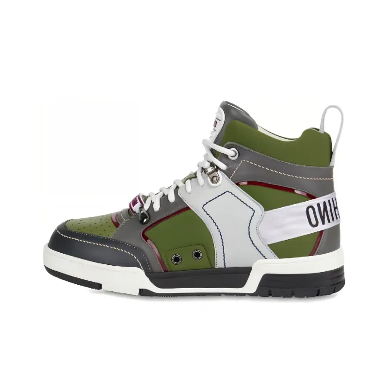 MOSCHINO High Top Lace Up Sneakers-0