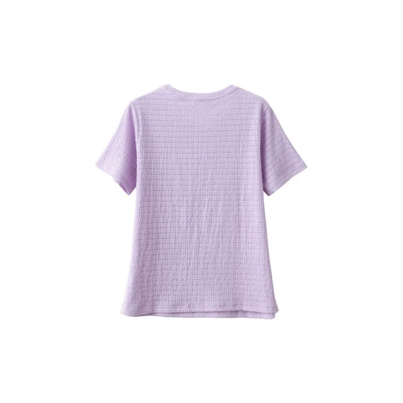 Huagaa T Shirts Women's Purple-1