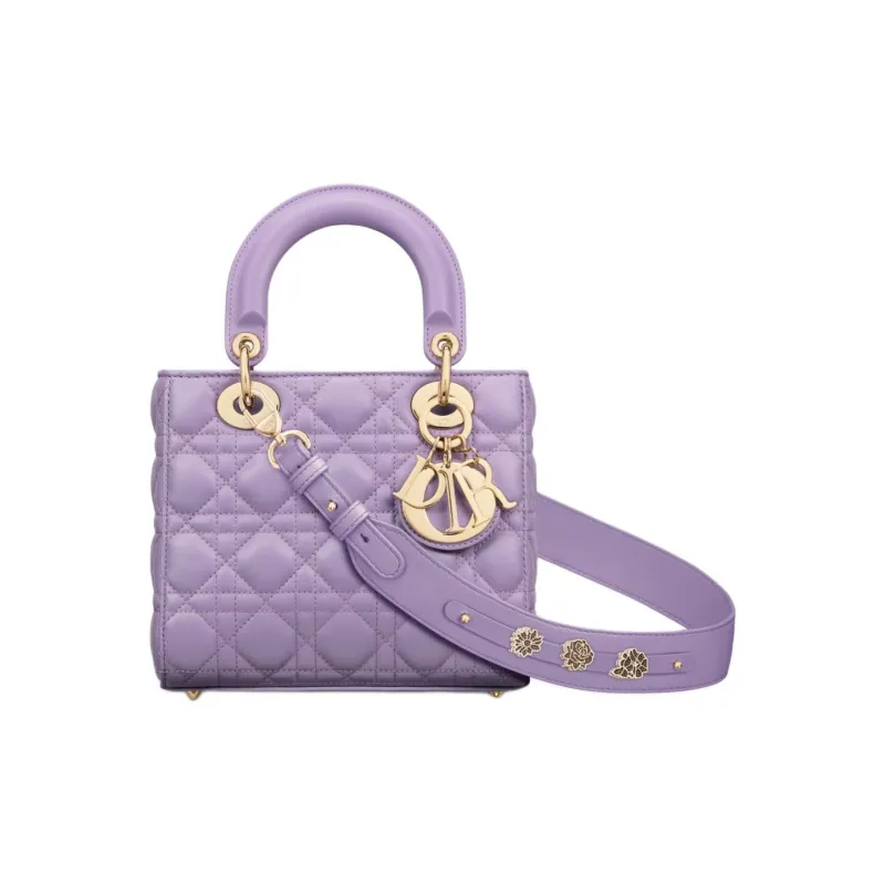DIOR Lady DiorMy ABCDior Sheepskin Lady Dior Bag, Shoulder Bag, Crossbody Bag, Handbag Small Size Women's Light Purple-0