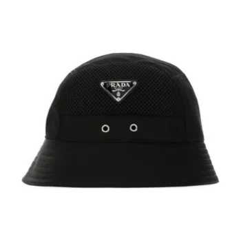 PRADA Nylon Bucket Hats Men's Black