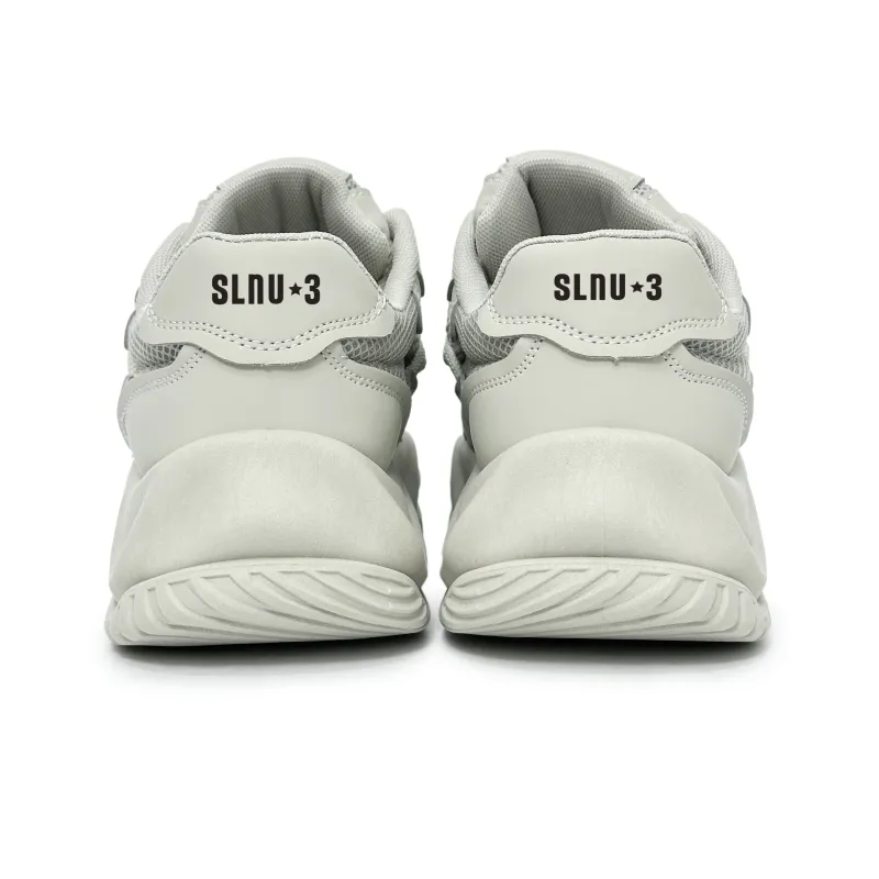 SLNU 3 Anti Slip And Wear Resistant Breathable Low Top Skateboard Shoes Men's Gray-4