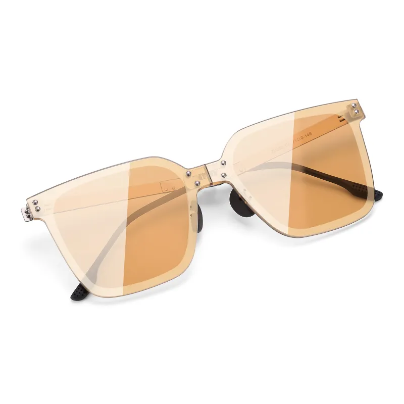 PULAIS Square Sunglasses Unisex Black-22