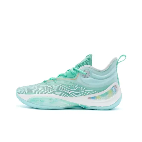 XTEP Anti Slip Wear Resistant High Top Basketball Shoes Men's Green White