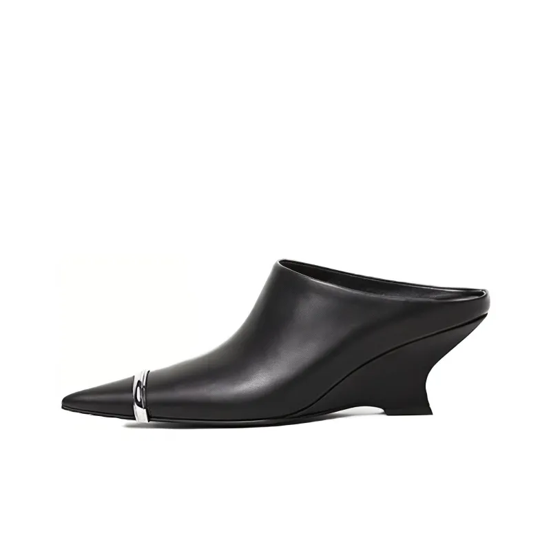 DYMONLATRY Wrap-toe Slippers 6.5cm Women's Black-0