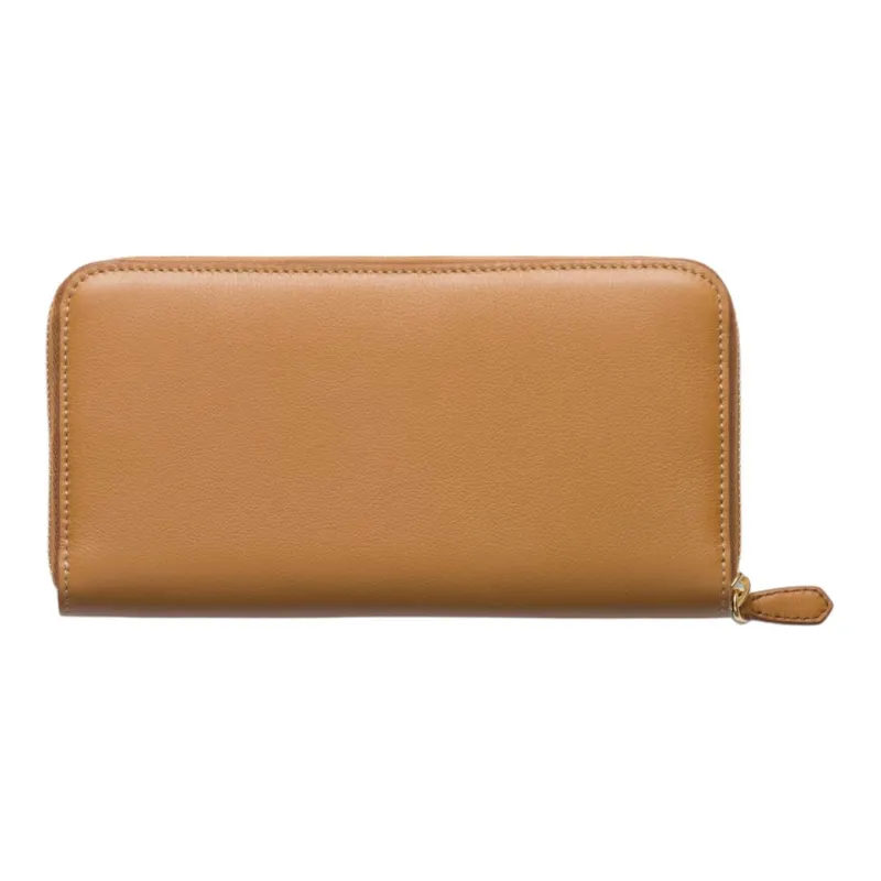 PRADA Leather Wallet Women's Camel-1
