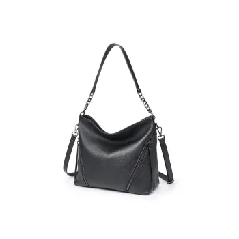 SANTA BARBARA POLO & RACQUET CLUB Cow Leather Dumpling Bag Handbag Shoulder Bag Regular Women's Black/Gray
