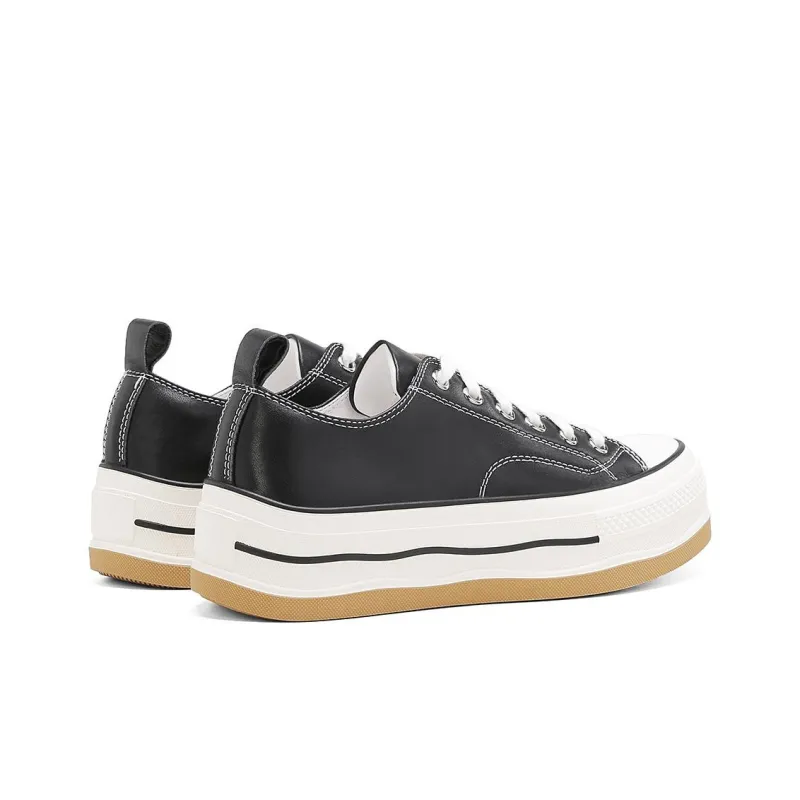 BOSSSUNWEN Height Increasing Low Top Skateboard Shoes Women's-4