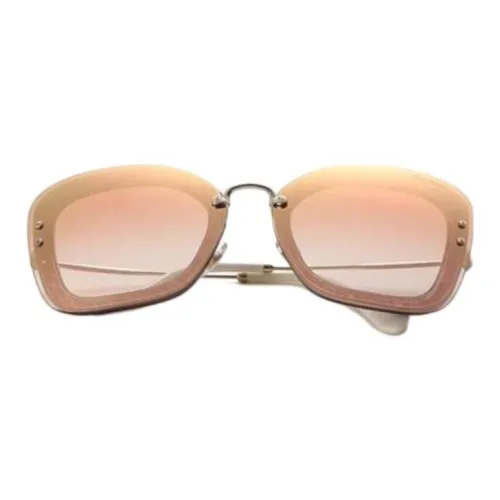miu ballerina miu ballerina Metal Irregular Shape Sunglasses Women's Gold
