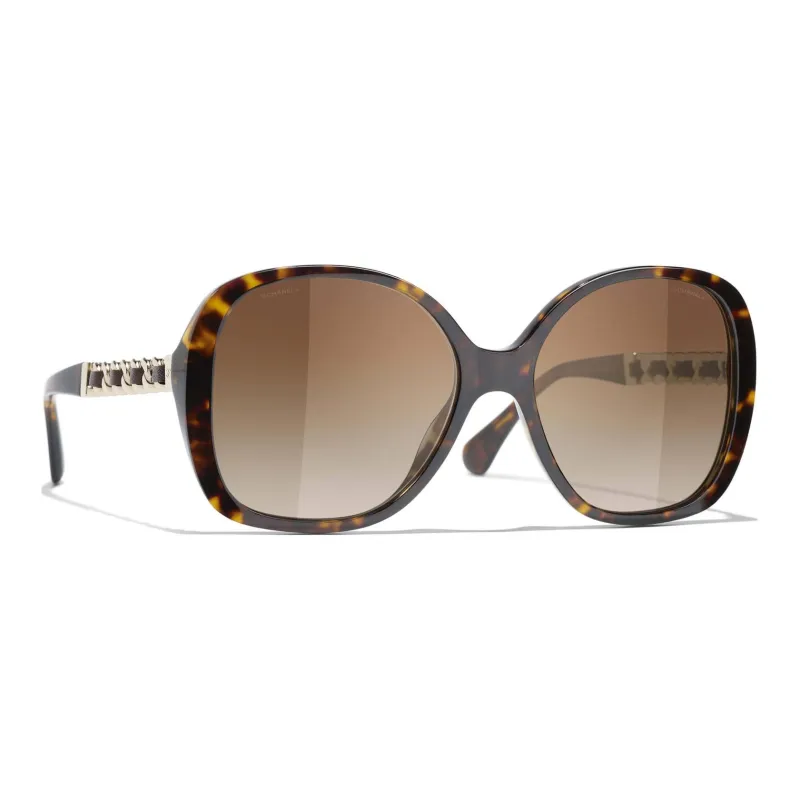 CHANEL Square Sunglasses Women's Tortoiseshell-1