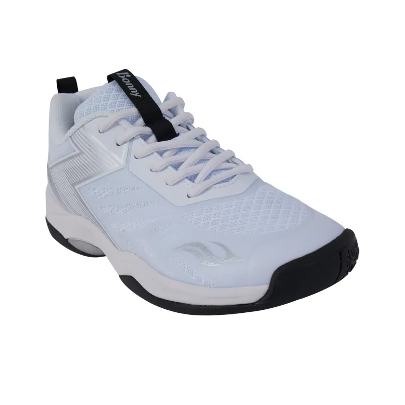 BONNY Cushioning Anti Slip And Wear Resistant Breathable Coverage Low Top Badminton Shoes Unisex White-2