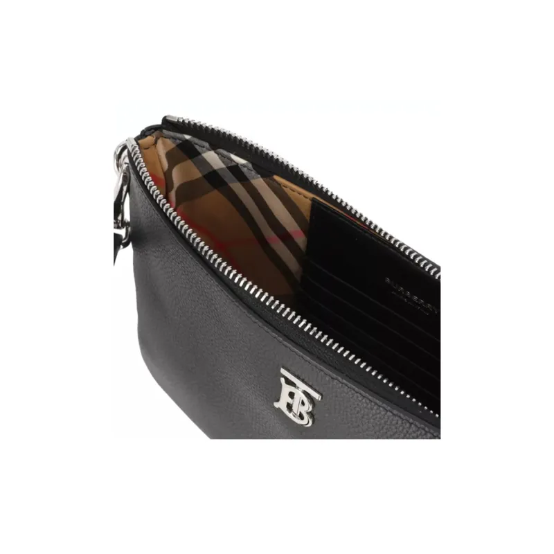 Burberry Calfskin Shoulder Bag Crossbody Bag Unisex Black-5